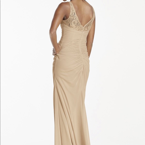 David’s Bridal Bridesmaid Dress Gold Metallic - Picture 4 of 5